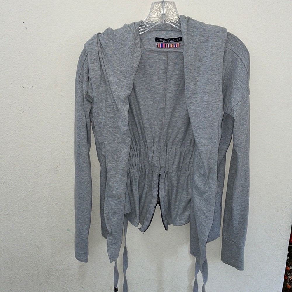 Talia Hancock Peruvian Cotton Grey Donna Sweater, XS